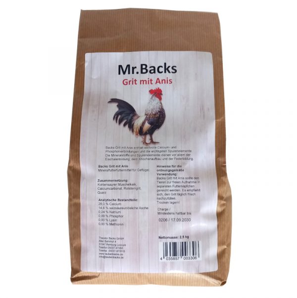 Mr. Backs Grit mit Anis 2,5 kg